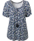 Shirt met Carmen-hals blauw bedrukt
