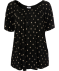 Shirt mit Carmen-Ausschnitt schwarz/beige