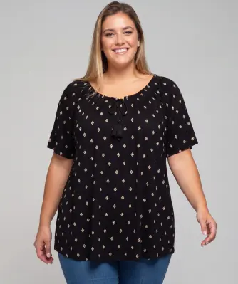 Shirt met Carmen-hals