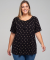 Shirt met Carmen-hals zwart/beige