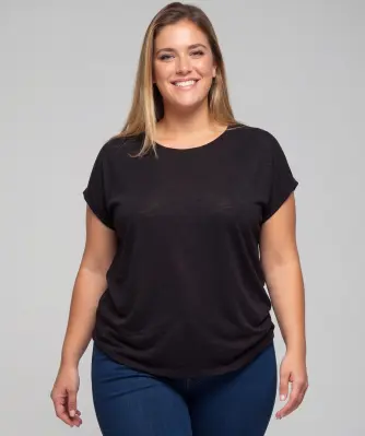 T-shirt met vleermuismouwen