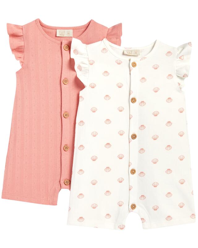 Newborn rompers with shells for boys, dusty pink — KiK, authentic German product in Morocco