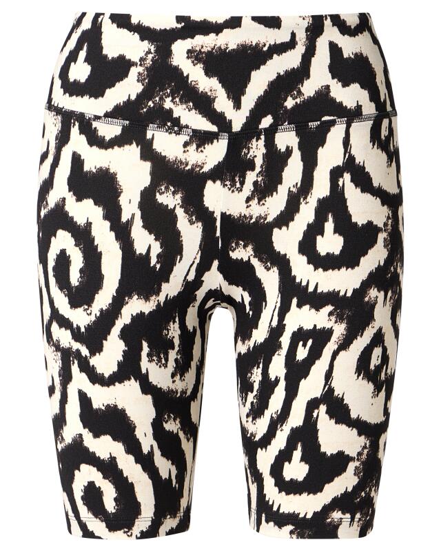Cycliste à taille large femme, noir imprimé (KiK Radlerhose mit breitem Bund (schwarz bedruckt)) — KiK, produit allemand authentique au Maroc