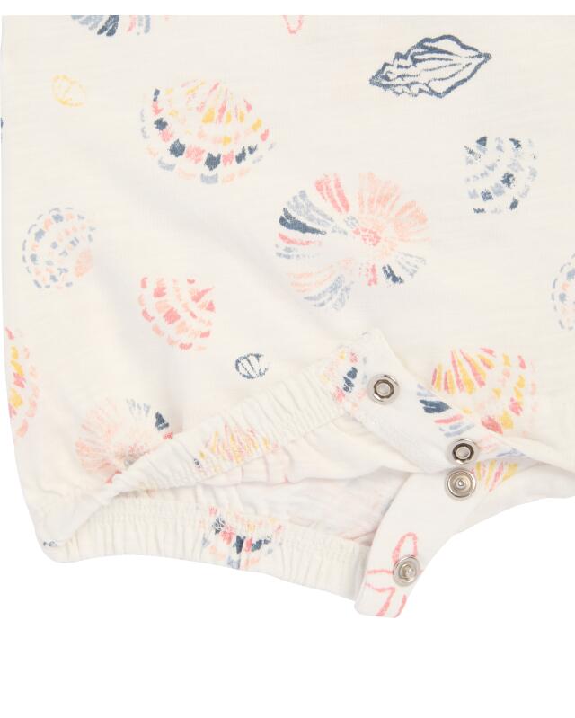 Newborn rompers with shells for girls, off-white (KiK Newborn Baby-Spieler mit Muscheln (offwhite)) — KiK, authentic German product in Morocco