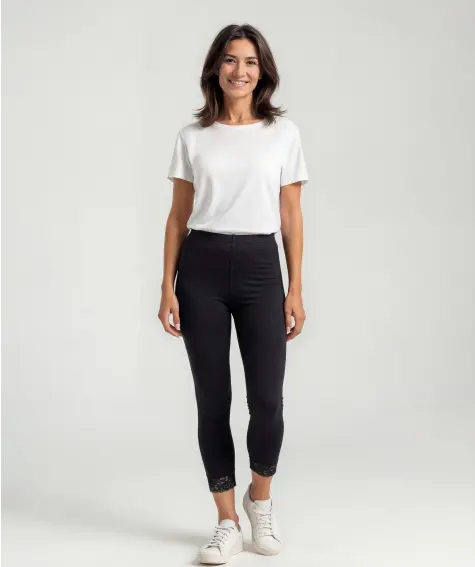 Legging met kanten zoom