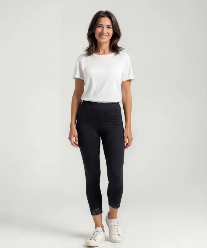 Legging met kanten zoom