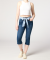 Capri-Jeans mit Stoffgürtel jeansblau