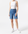 Denim short met omslag licht denimblauw