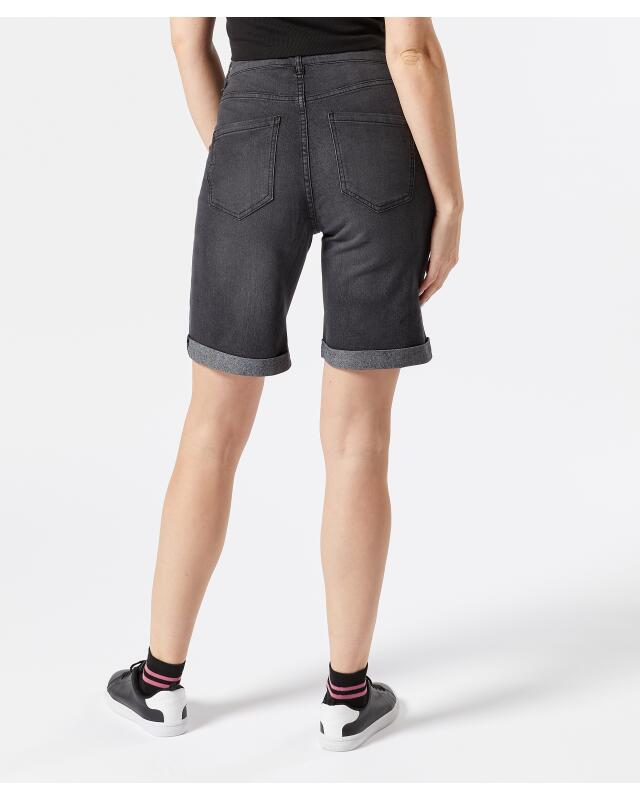 Short en jean à revers femme, jean noir (KiK Jeans-Shorts mit Umschlag (Denim black)) — KiK, produit allemand authentique au Maroc
