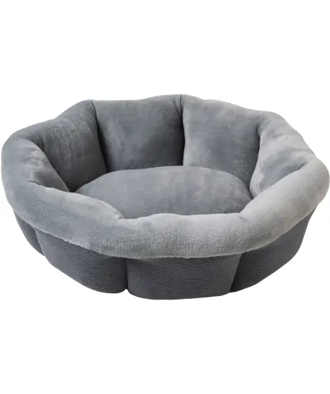 Rundes Heimtierbett Cord und Fleece