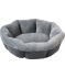Rundes Heimtierbett Cord und Fleece grau