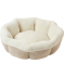 Rundes Heimtierbett Cord und Fleece Beige