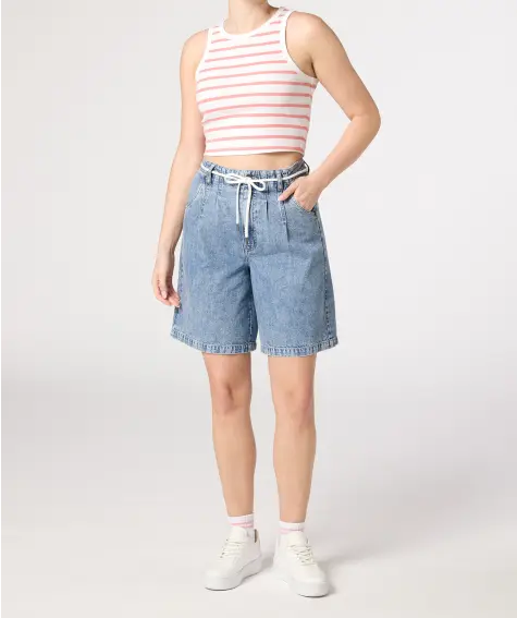 Weite Jeans-Shorts