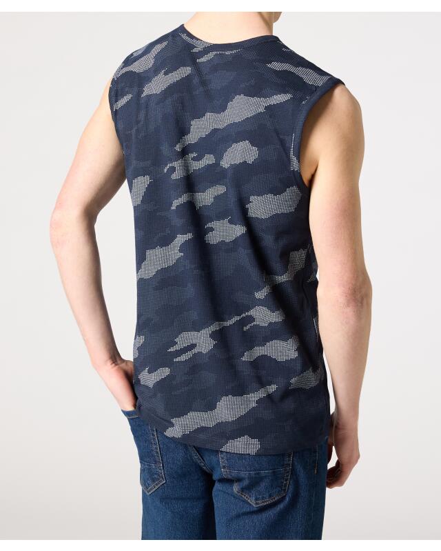 Débardeur camouflage homme, bleu marine imprimé (KiK Tanktop Camouflage (dunkelblau bedruckt)) — KiK, produit allemand authentique au Maroc
