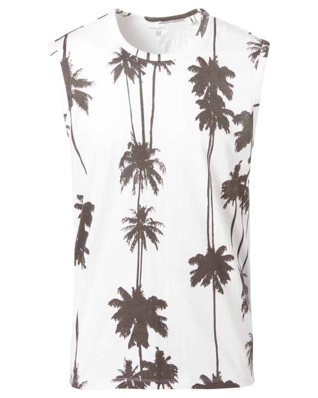Débardeur à palmiers homme, blanc (KiK Tanktop mit Palmen (weiß)) — KiK, produit allemand authentique au Maroc