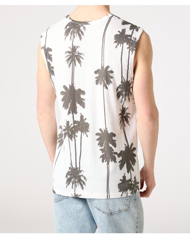 Débardeur à palmiers homme, blanc (KiK Tanktop mit Palmen (weiß)) — KiK, produit allemand authentique au Maroc