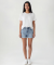 Mom-Jeans-Shorts mit Umschlag jeansblau hell