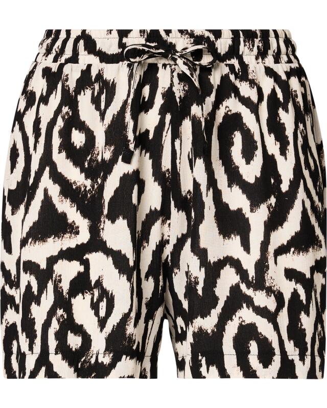 Short à motifs en viscose femme, noir/blanc (KiK Gemusterte Shorts aus Viskose (schwarz/weiß)) — KiK, produit allemand authentique au Maroc