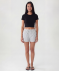 Gestreifte Shorts schwarz/weiß