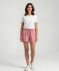 Shorts aus Viskose dunkelrosa