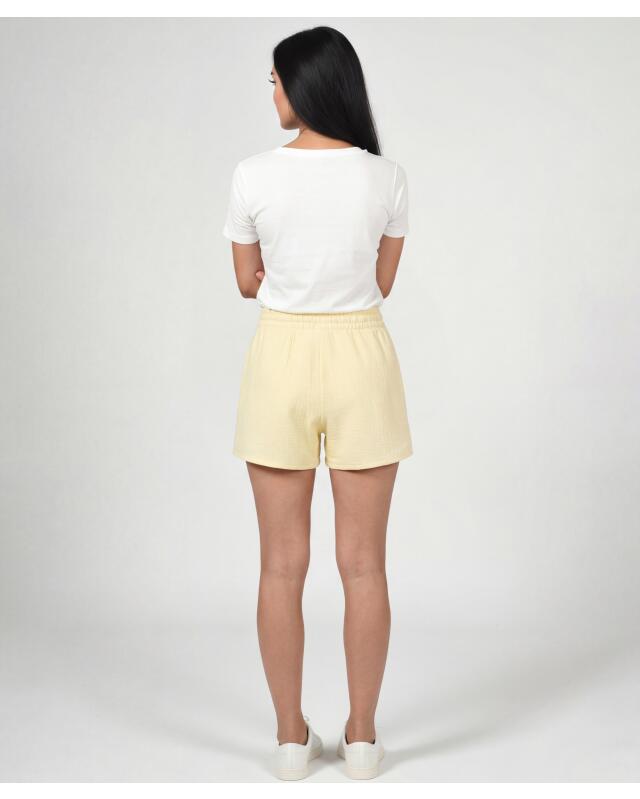 Short en mousseline de coton femme, jaune clair (KiK Musselin-Shorts aus Baumwolle (hellgelb)) — KiK, produit allemand authentique au Maroc