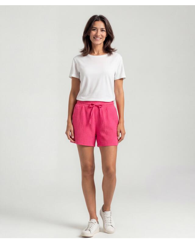 شورت من الموسلين القطني للنساء، فوشيا (KiK Musselin-Shorts aus Baumwolle (pink)) — KiK, منتج ألماني أصلي في المغرب