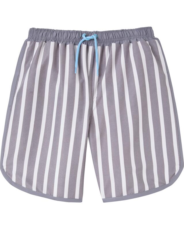 Striped-look swim shorts for boys, grey (KiK Badeshorts in Streifenoptik (grau)) — KiK, authentic German product in Morocco