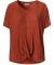 T-shirt met knoopdetail roestbruin