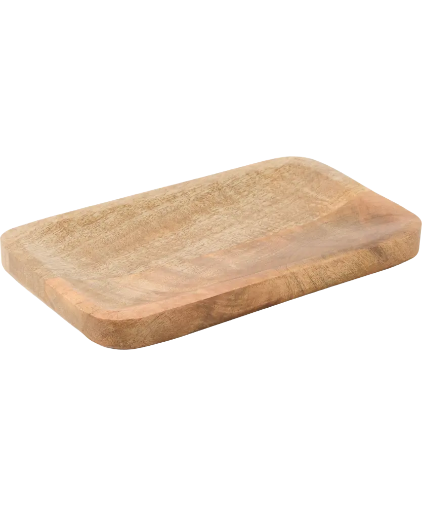Dekotablett aus Mangoholz, naturfarben