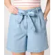 Jeans-Shorts mit Stoffgürtel