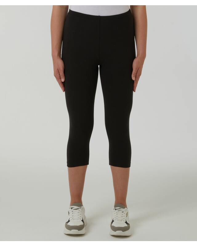 Capri-length leggings for women, black — KiK, authentic German product in Morocco