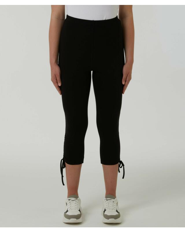 Leggings with drawstring ankles for women, black — KiK, authentic German product in Morocco