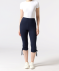 Legging met vetersluiting aan het uiteinde van de pijp donkerblauw