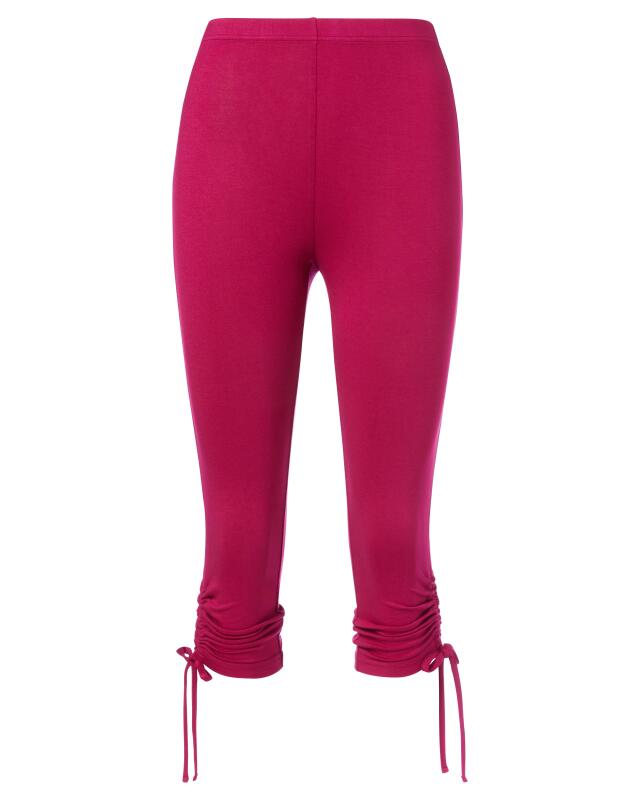 Leggings with drawstring ankles for women, dark pink horizontally striped (KiK Leggings mit Schnürung am Beinende (dunkelrosa geringelt)) — KiK, authentic German product in Morocco