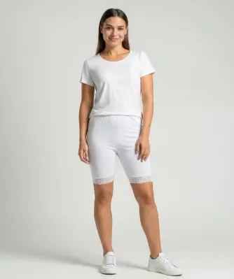 Radlerhose mit Spitzenborte