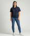 Bluse mit Lochspitze dunkelblau