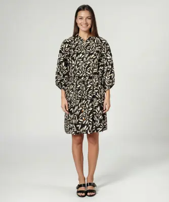 Blousejurk met bladmotief