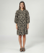 Blousejurk met bladmotief zwart/wit