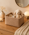 Kleiner Aufbewahrungskorb Teddyfell hellbraun