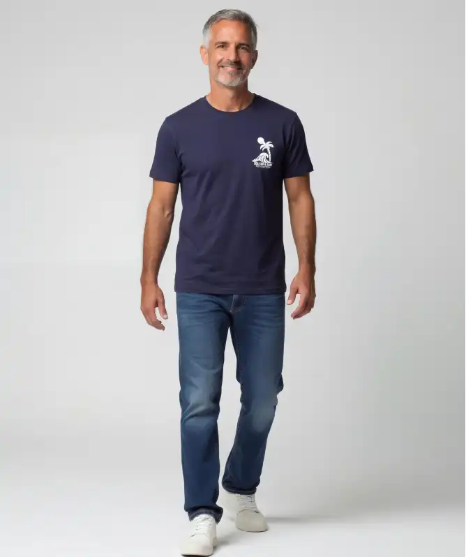 T-Shirt in Dunkelblau aus Baumwolle