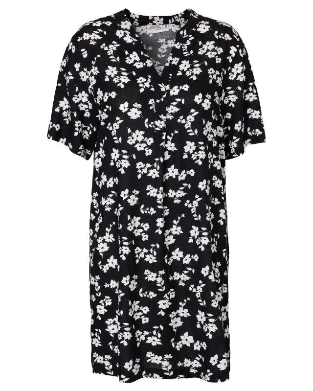 Robe tunique en viscose femme, noir/blanc (KiK Tunikakleid aus Viskose (schwarz/weiß)) — KiK, produit allemand authentique au Maroc