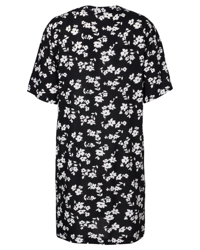 Robe tunique en viscose femme, noir/blanc (KiK Tunikakleid aus Viskose (schwarz/weiß)) — KiK, produit allemand authentique au Maroc