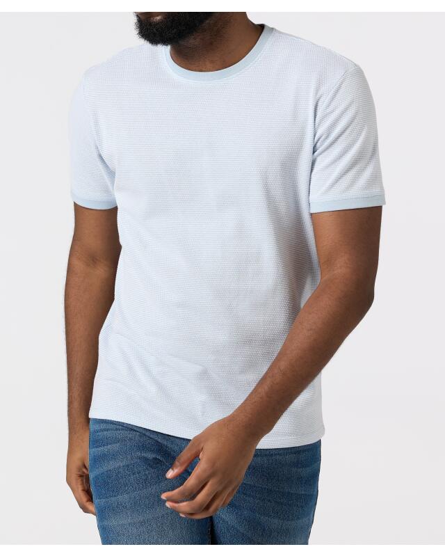 T-shirt à texture fine homme, bleu clair (KiK T-Shirt mit feiner Struktur (hellblau)) — KiK, produit allemand authentique au Maroc