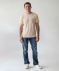 T-Shirt mit Front- und Rückenprint naturfarben