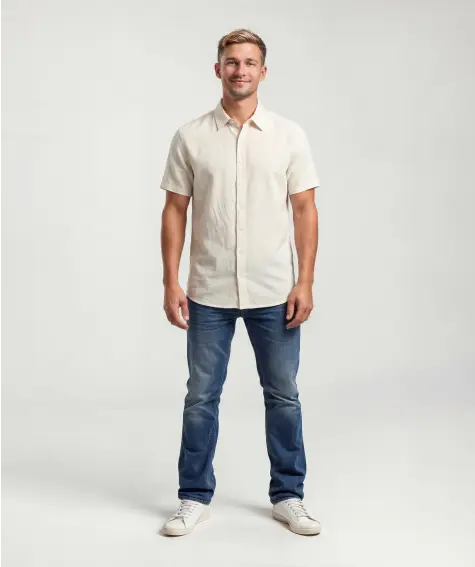 Hemd mit Leinenanteil