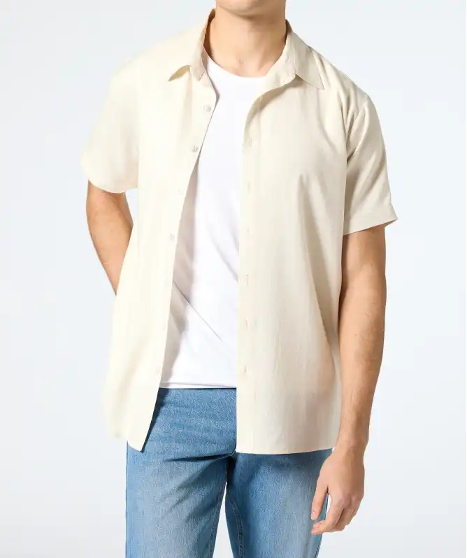 Shirt met linnen inhoud