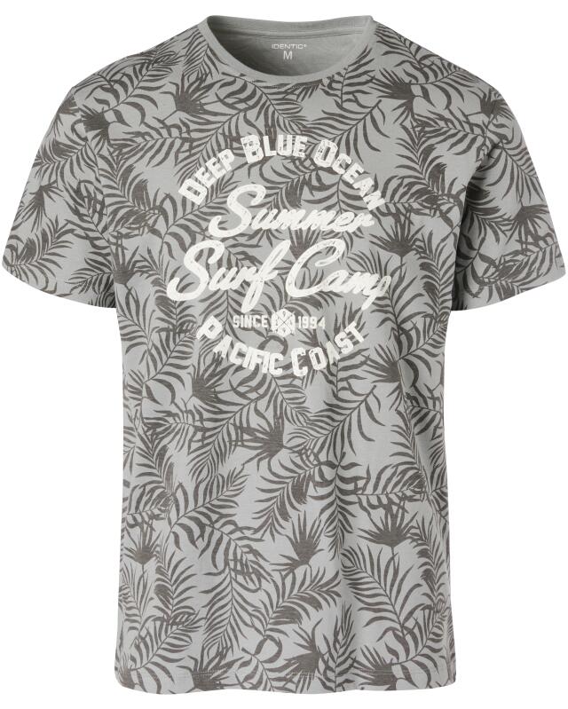 T-shirt with all-over print for men, grey (KiK T-Shirt mit Allover-Print (grau)) — KiK, authentic German product in Morocco