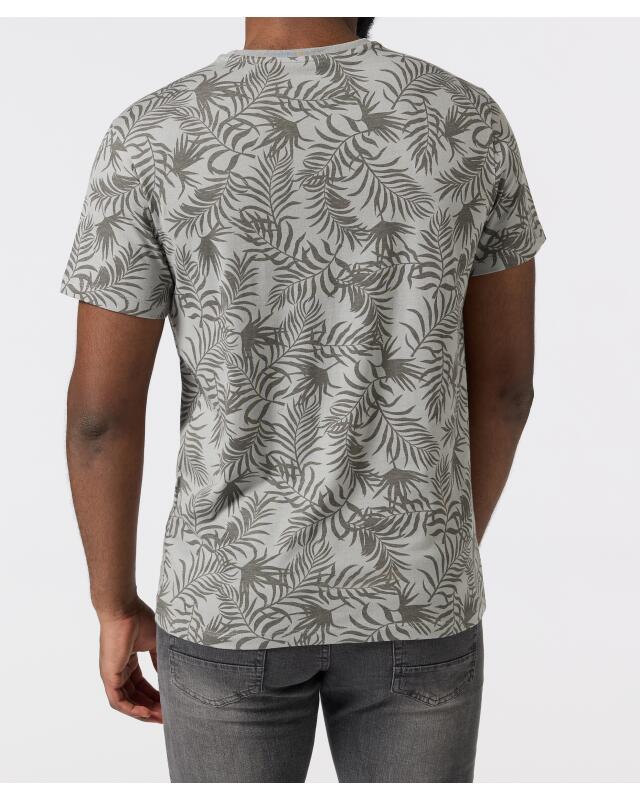 T-shirt with all-over print for men, grey (KiK T-Shirt mit Allover-Print (grau)) — KiK, authentic German product in Morocco