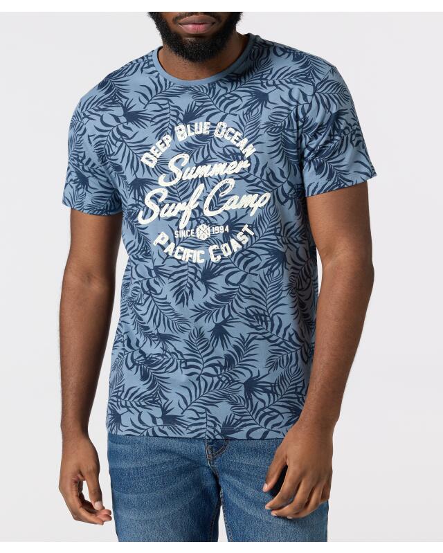 تيشيرت بطبعة شاملة للرجال، أزرق فاتح (KiK T-Shirt mit Allover-Print (hellblau)) — KiK, منتج ألماني أصلي في المغرب