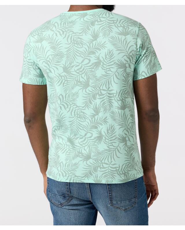 T-shirt with all-over print for men, light green (KiK T-Shirt mit Allover-Print (hellgrün)) — KiK, authentic German product in Morocco